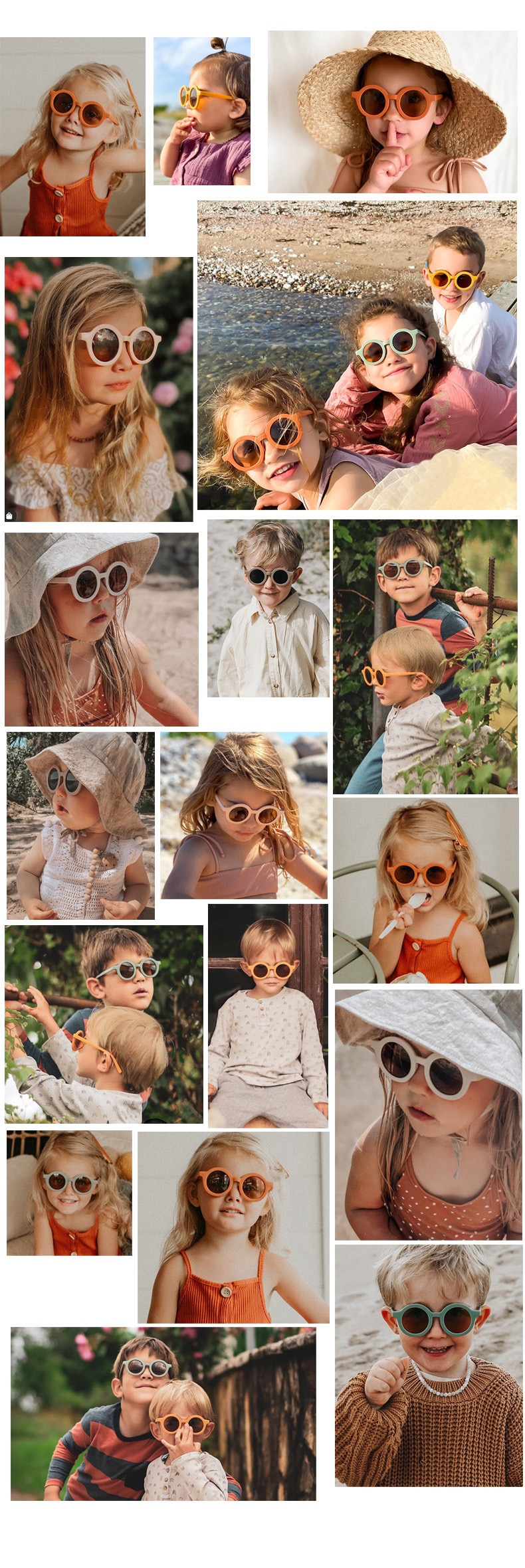 Round Shaped Vintage Sunglasses for Girls