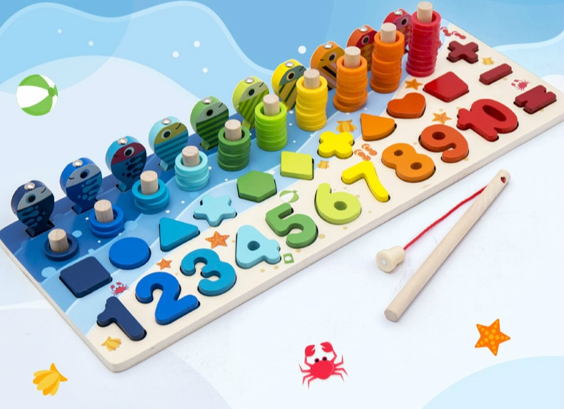 Montessori Educational Wooden Board with Numbers